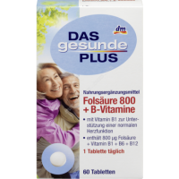Фолиевая кислота 800 + витамины В1, В6, В12 Mivolis - Das Gesunde Plus, 60 шт. - 4010355570734