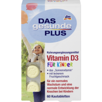 Купить Витамин D3 для детей Mivolis - DAS gesunde PLUS Vitamin D3 Kautabletten, 60 шт - с доставкой по Украине