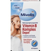 Комплекс витаминов В для здоровых нервов и енергии Mivolis - Das Gesunde Plus Komplex Vitamin B für Nerven und Energie, 60 шт.