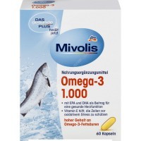 Омега 3 Рыбий жир Omega - 3, 1000mg Mivolis - Das gesunde Plus 60 шт.