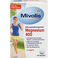 Купить Magnesium (Магний) 400 Mivolis - Das Gesunde Plus, 60 шт., - 4058172695728 - с доставкой по Украине