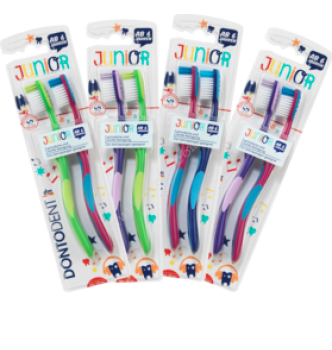 Купить Детская зубная щетка после 6 лет Dontodent Junior 6+ 2 шт - с доставкой по Украине