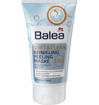 Купить Гель для умывания и очистки кожи лица Balea Waschgel Soft & Clear 3in1 Reinigung Peeling Maske - с доставкой по Украине
