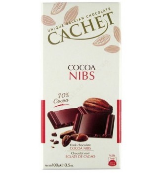 Купить Шоколад Cachet Dark 70% Cocoa Nibs (100г) - с доставкой по Украине