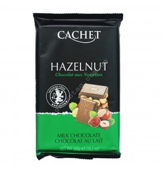 Купить Шоколад Cachet молочный с фундуком Milk Chocolate 32% with HAZELNUT (300г) - с доставкой по Украине