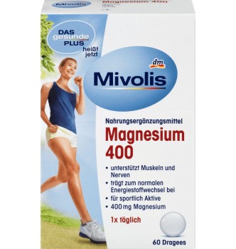 Купить Magnesium (Магний) 400 Mivolis - Das Gesunde Plus, 60 шт., - 4010355328229 - с доставкой по Украине