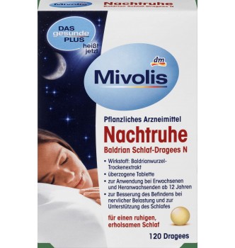 Купить Mivolis Nachtruhe (Миволис ночной отдых – таблетки валерианы, покрытые оболочкой), 120 драже - с доставкой по Украине